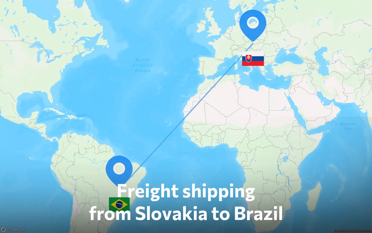 Shipping route from Slovakia to Brazil