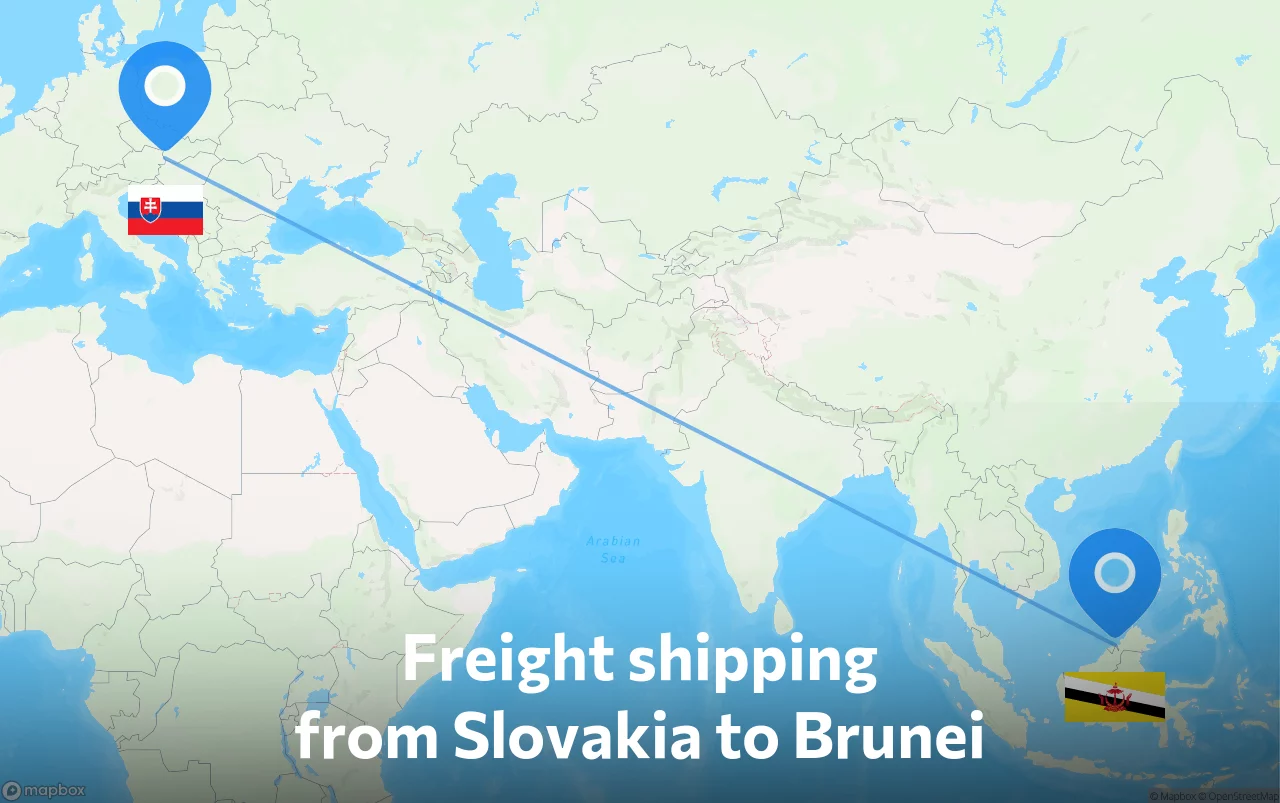 Shipping route from Slovakia to Brunei