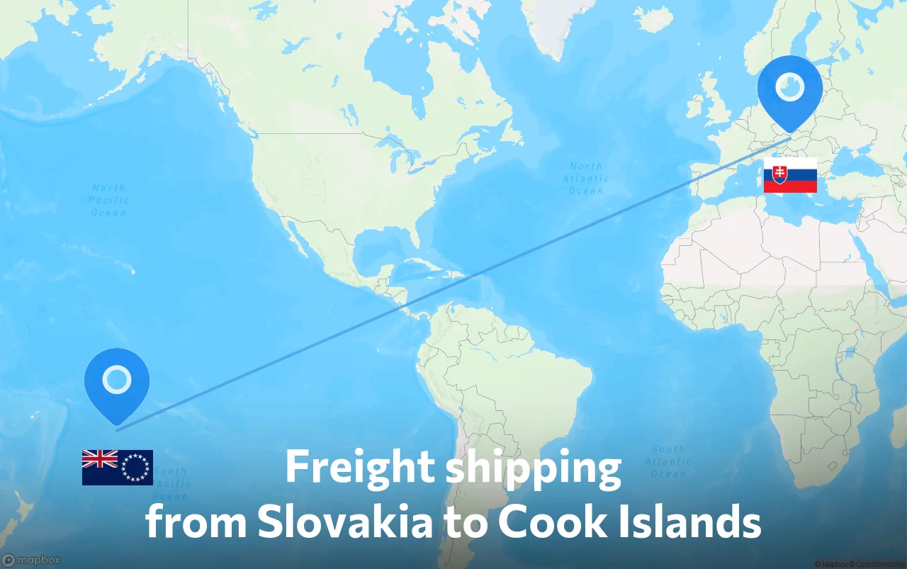 Shipping route from Slovakia to Cook Islands