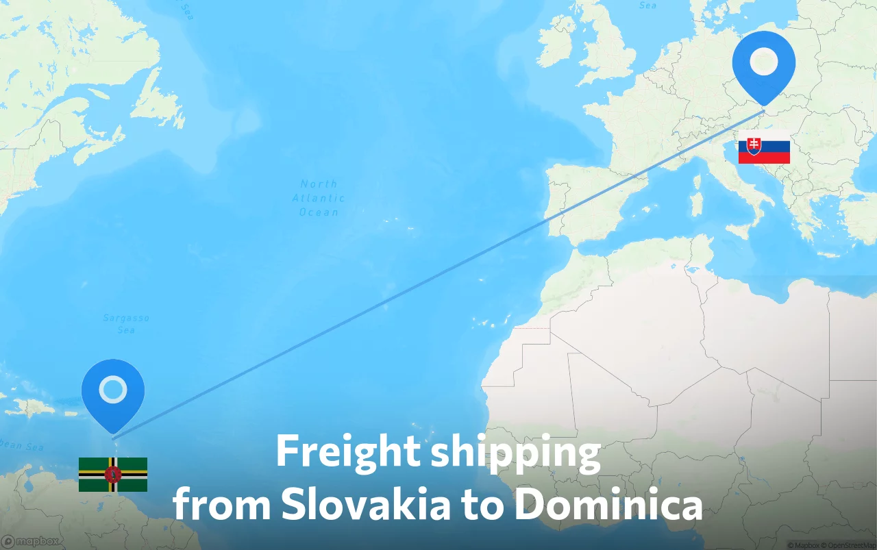 Shipping route from Slovakia to Dominica