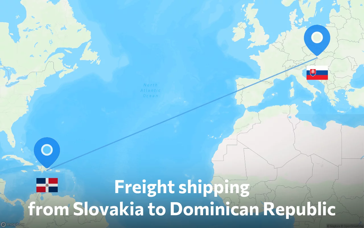 Shipping route from Slovakia to Dominican Republic