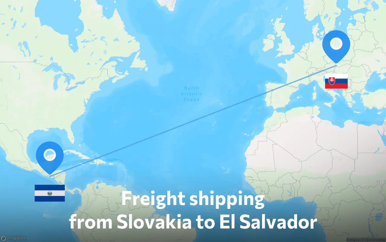 Shipping route from Slovakia to El Salvador