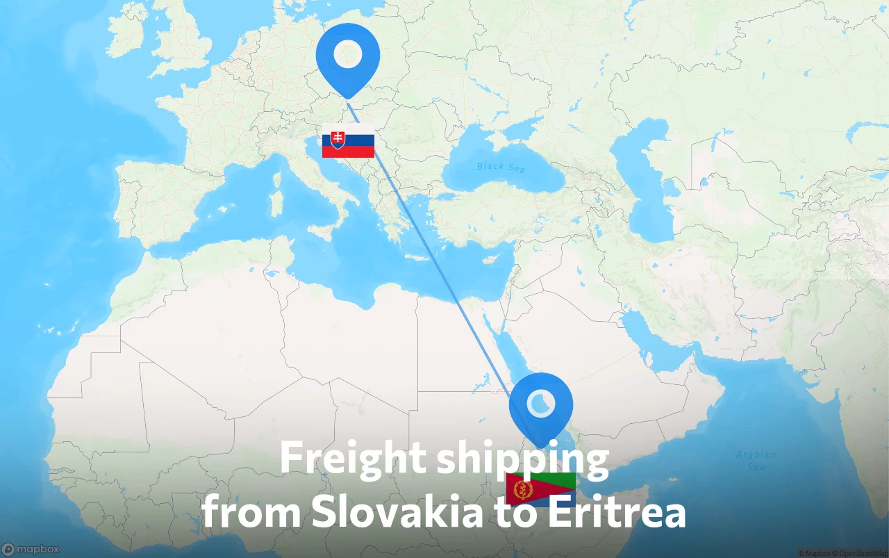 Shipping route from Slovakia to Eritrea