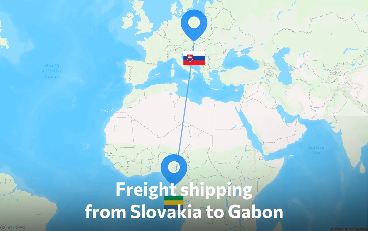 Shipping route from Slovakia to Gabon