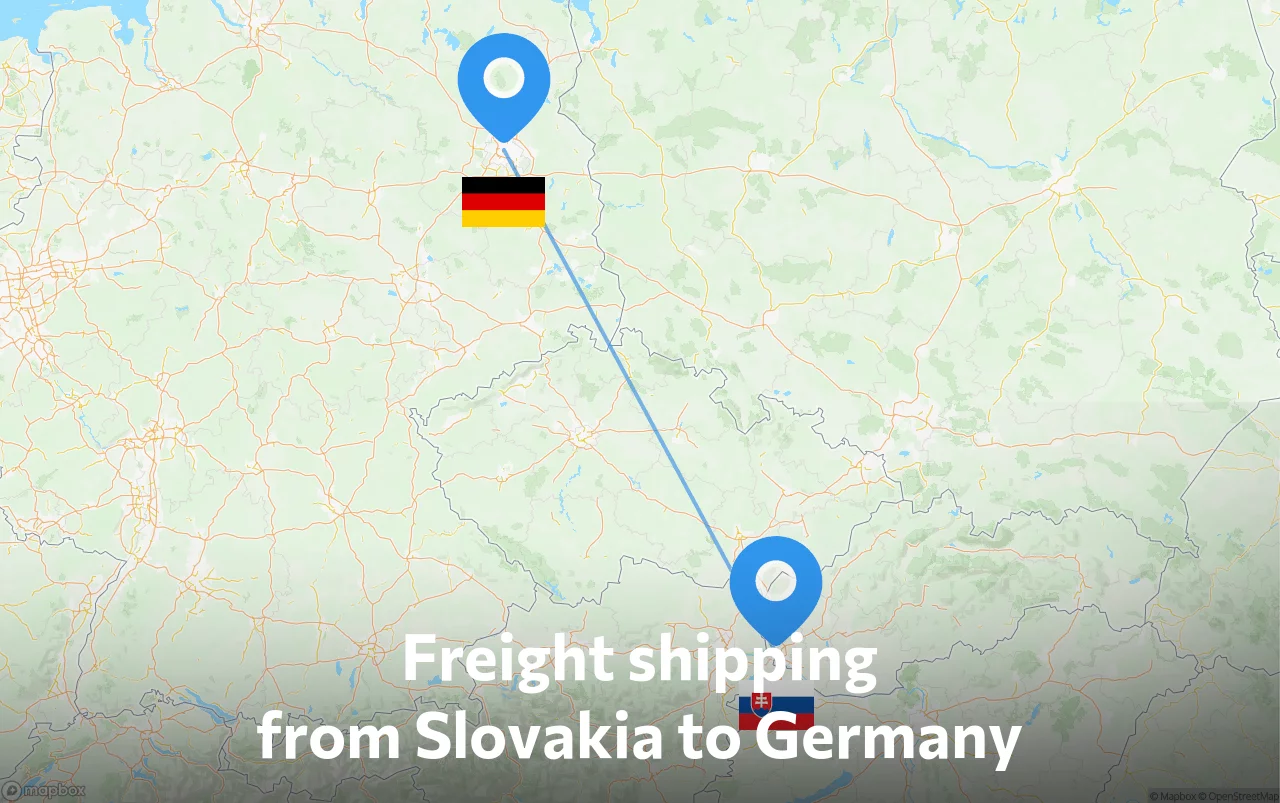 Shipping route from Slovakia to Germany