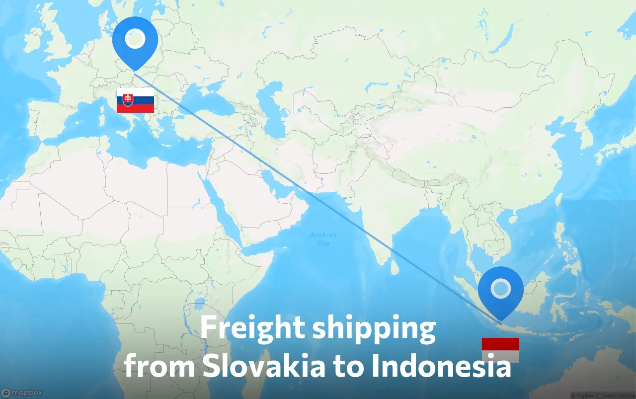 Shipping route from Slovakia to Indonesia