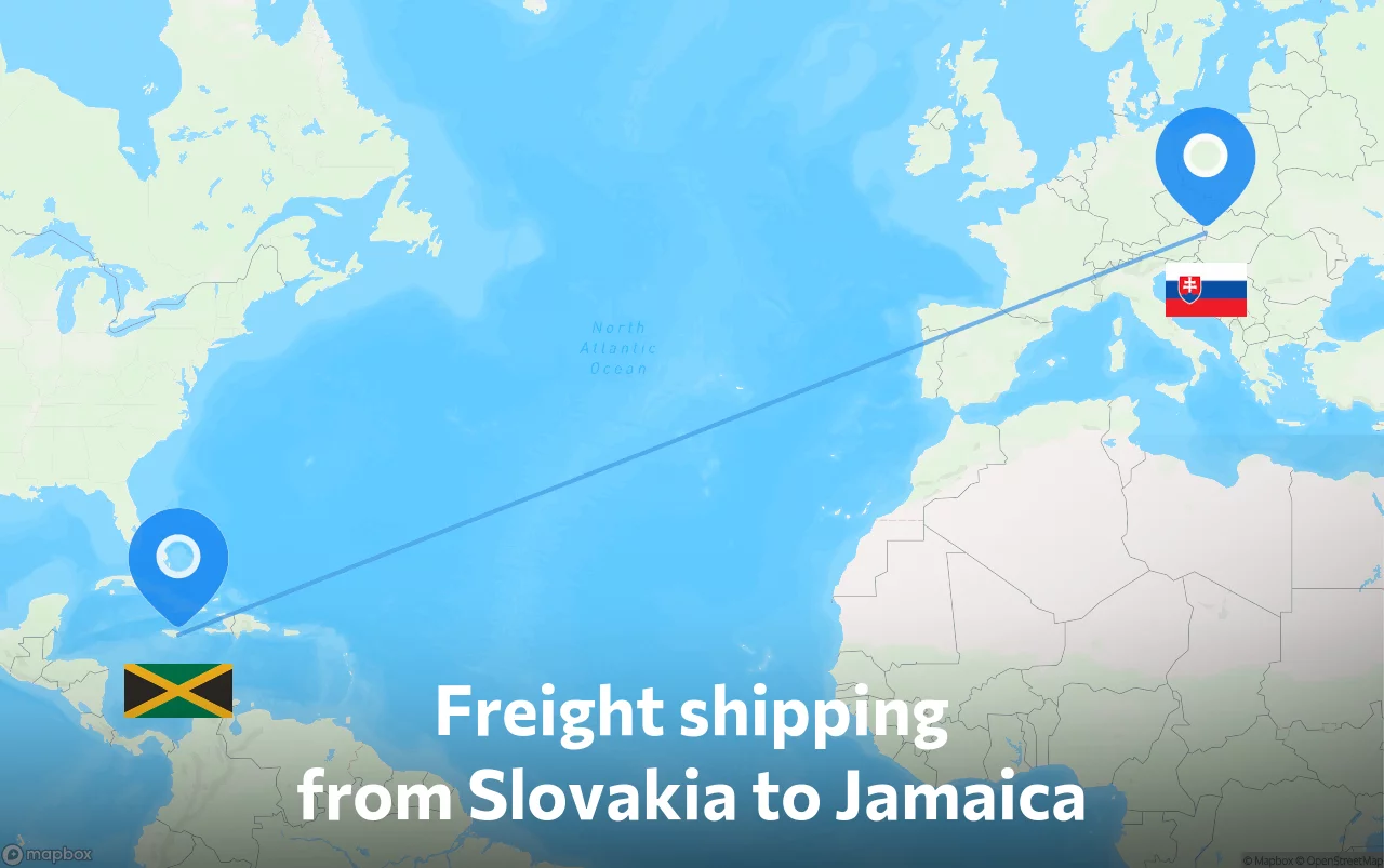 Shipping route from Slovakia to Jamaica