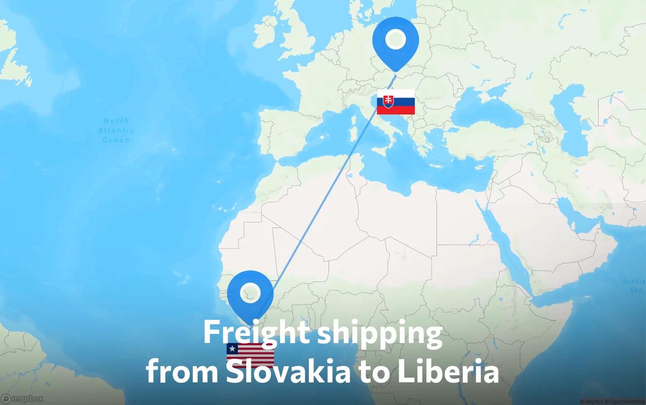 Shipping route from Slovakia to Liberia