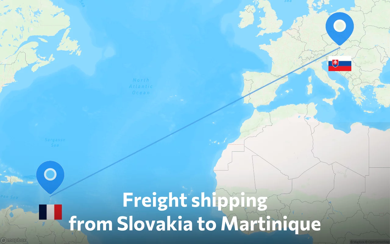 Shipping route from Slovakia to Martinique