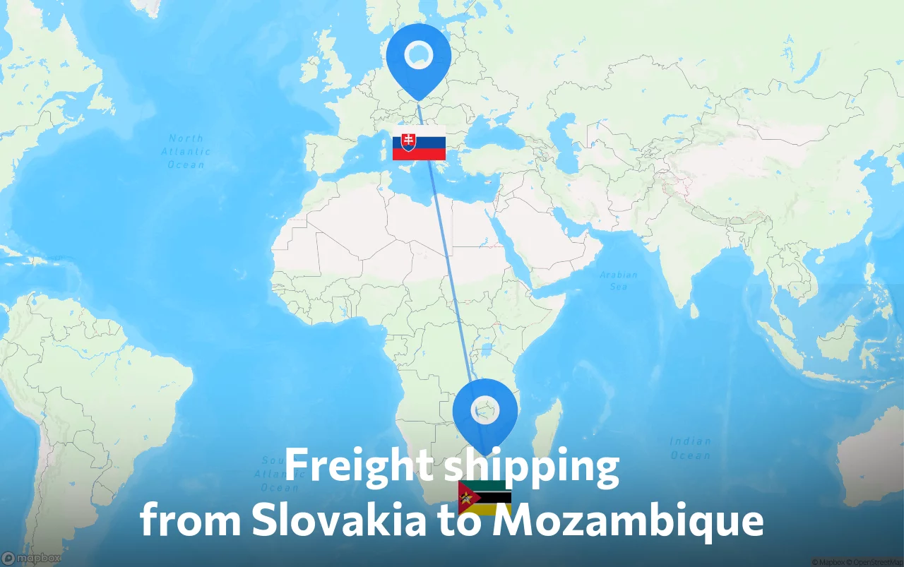 Shipping route from Slovakia to Mozambique