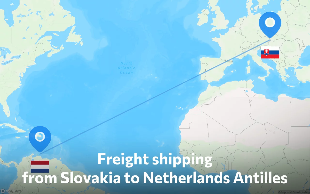 Shipping route from Slovakia to Netherlands Antilles