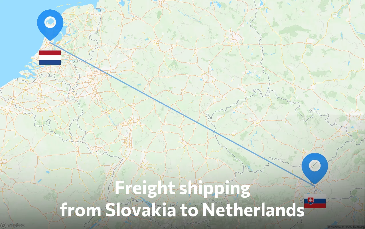 Shipping route from Slovakia to Netherlands