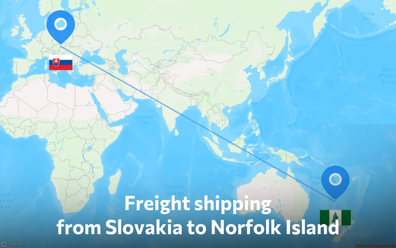 Shipping route from Slovakia to Norfolk Island