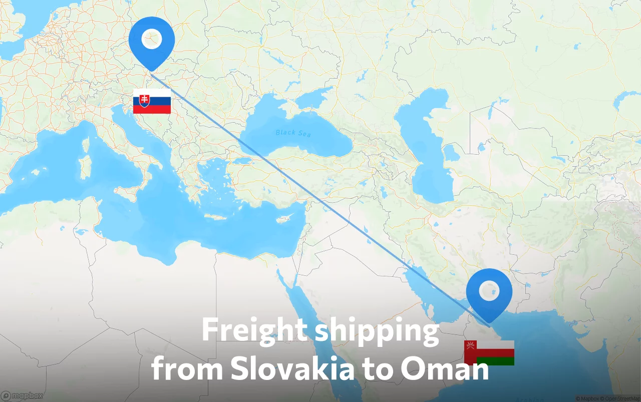 Shipping route from Slovakia to Oman