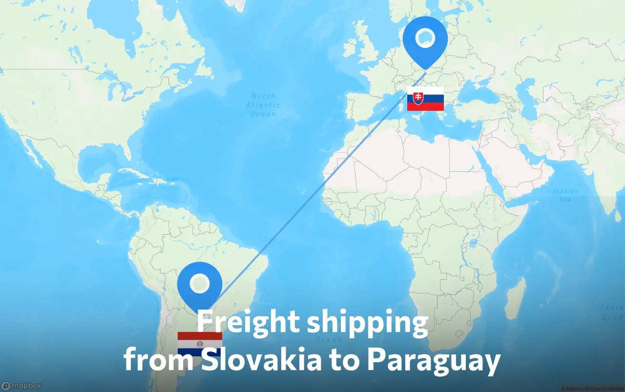 Shipping route from Slovakia to Paraguay