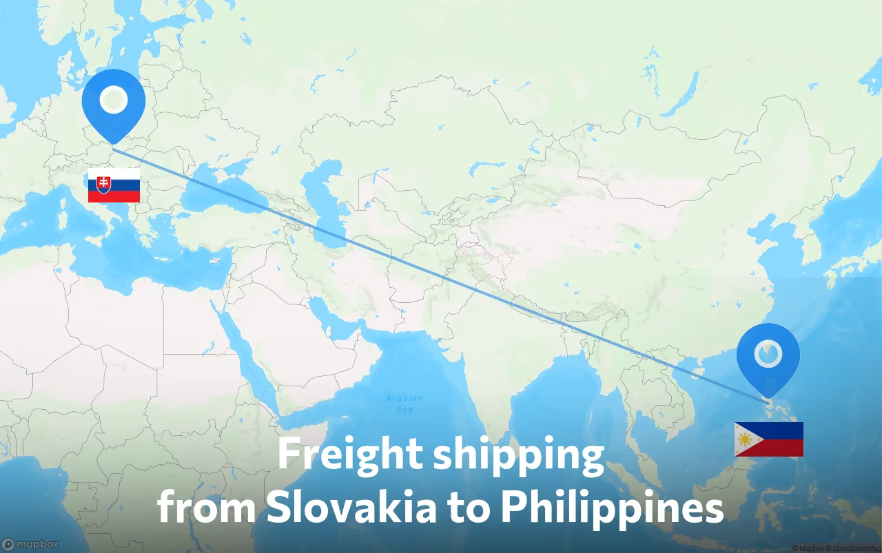 Shipping route from Slovakia to Philippines