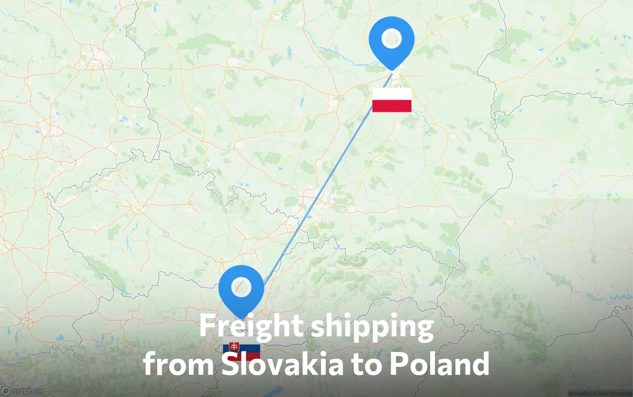 Shipping route from Slovakia to Poland