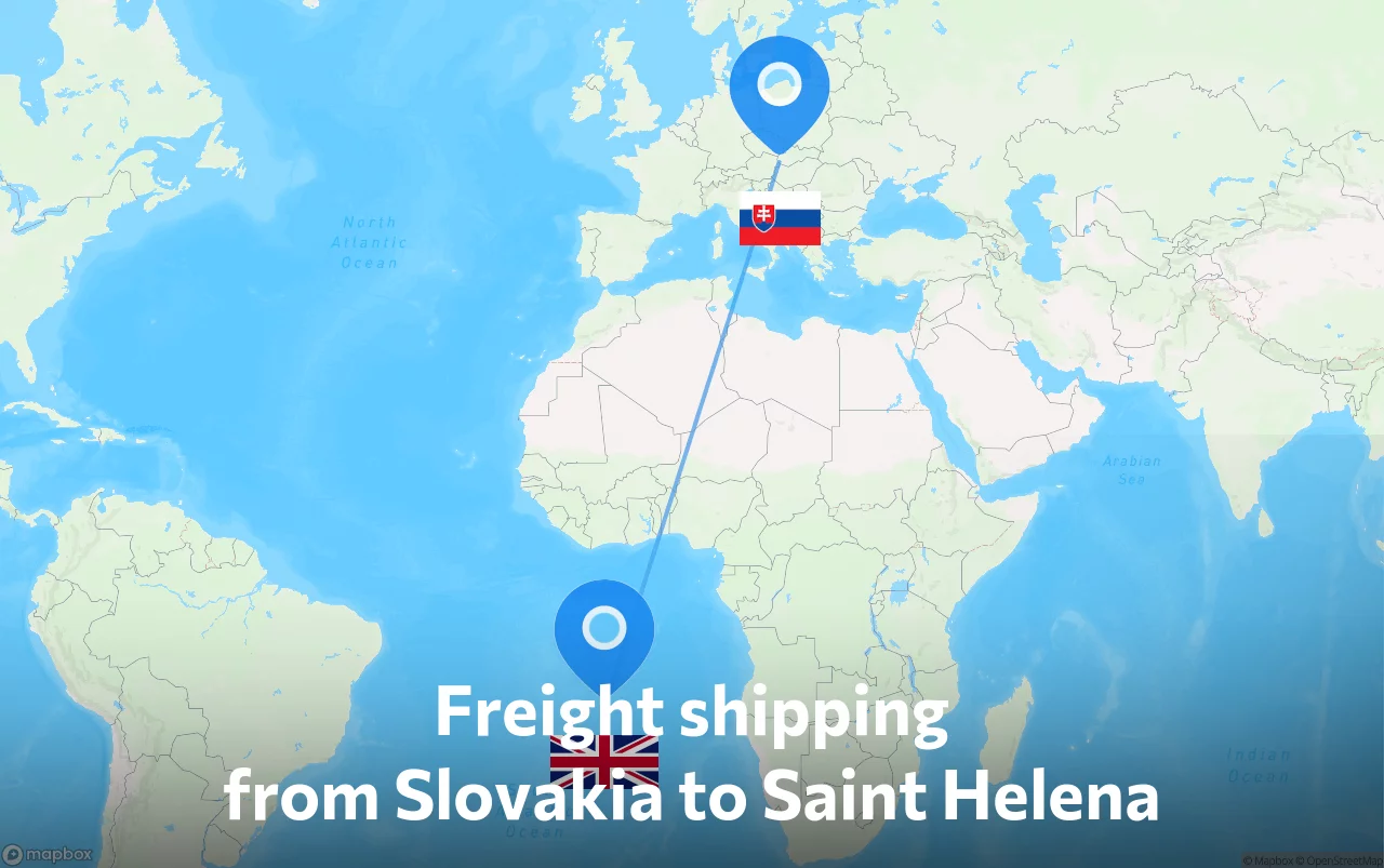 Shipping route from Slovakia to Saint Helena