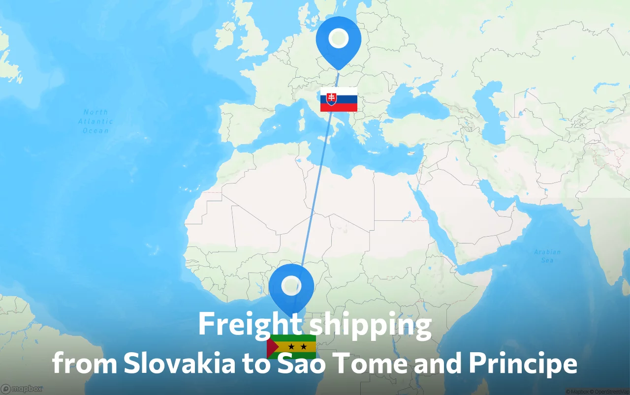Shipping route from Slovakia to Sao Tome and Principe