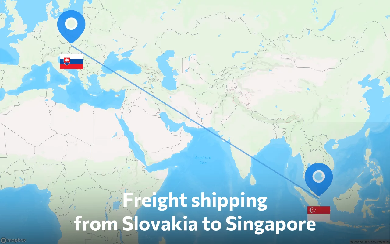 Shipping route from Slovakia to Singapore