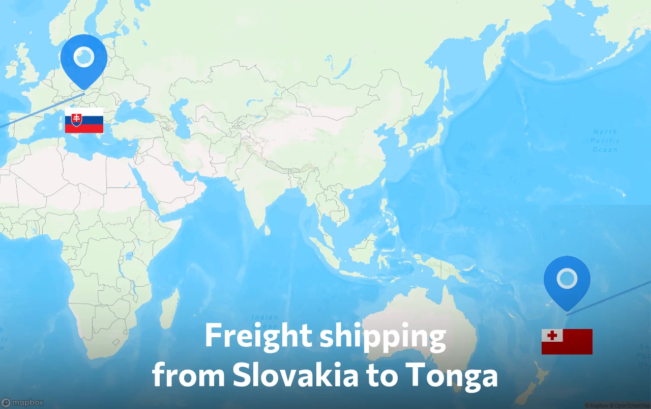 Shipping route from Slovakia to Tonga