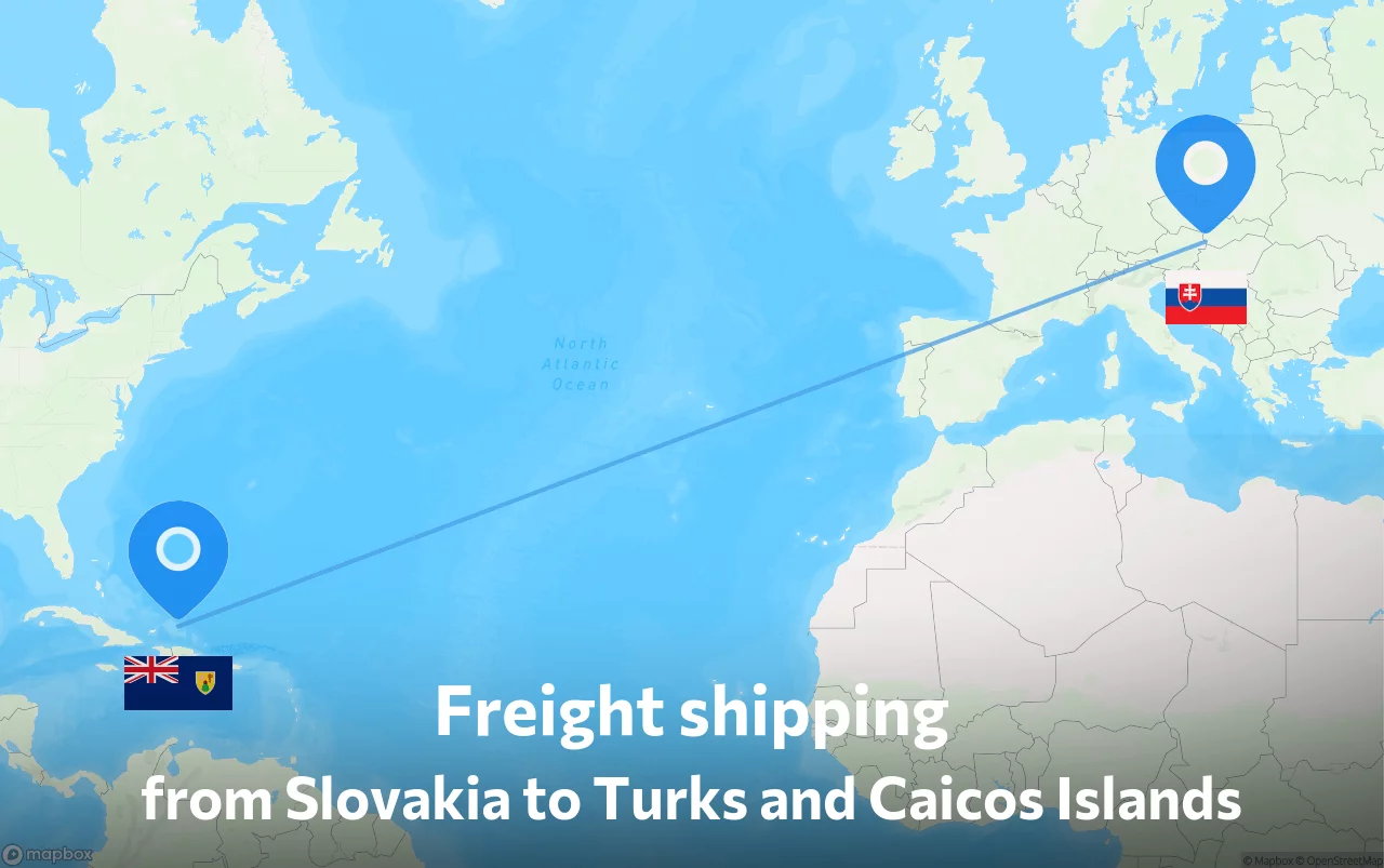 Shipping route from Slovakia to Turks and Caicos Islands