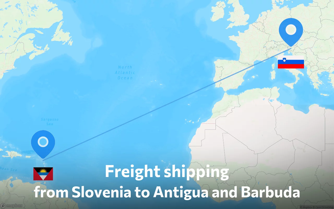 Shipping route from Slovenia to Antigua and Barbuda