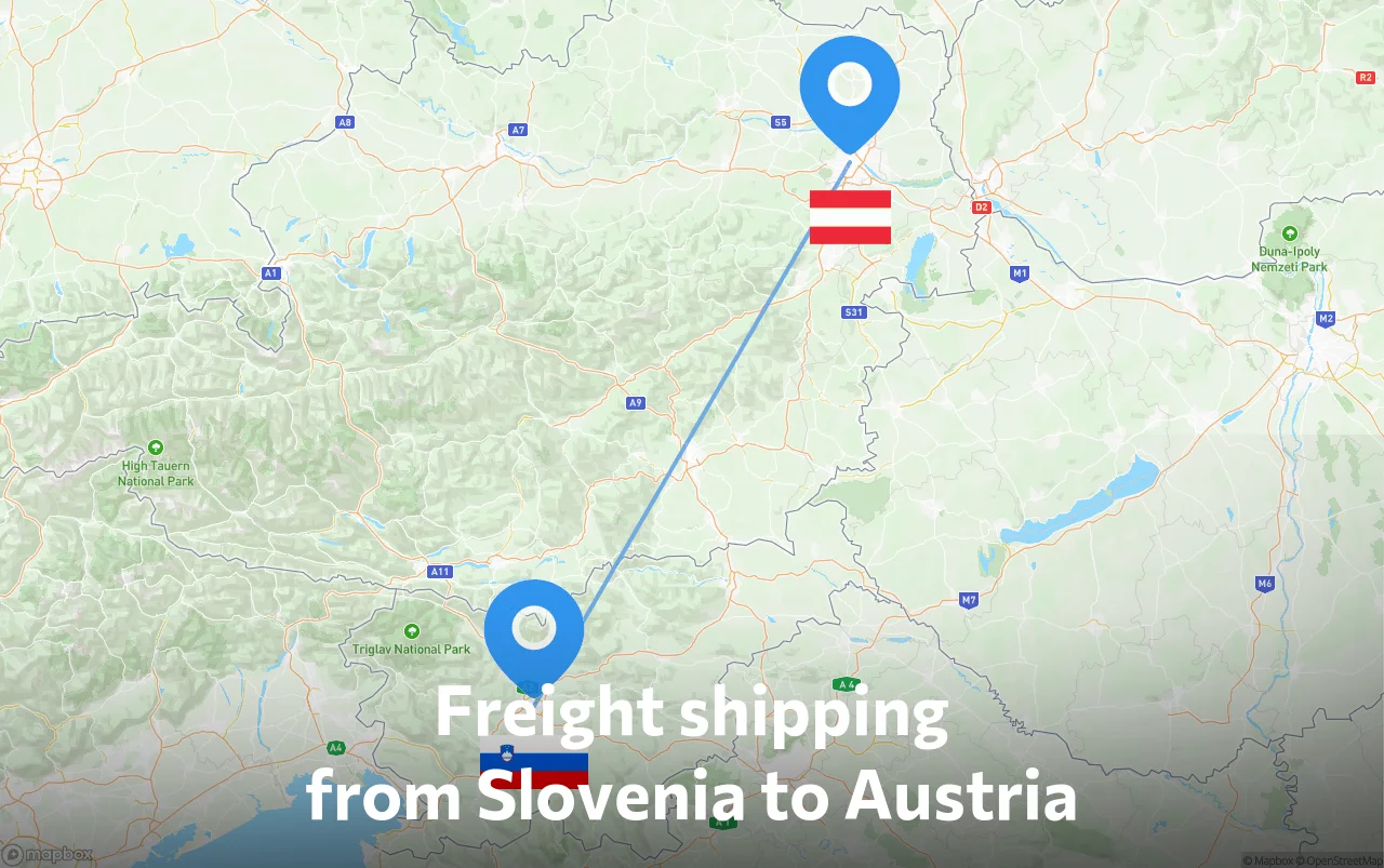 Shipping route from Slovenia to Austria