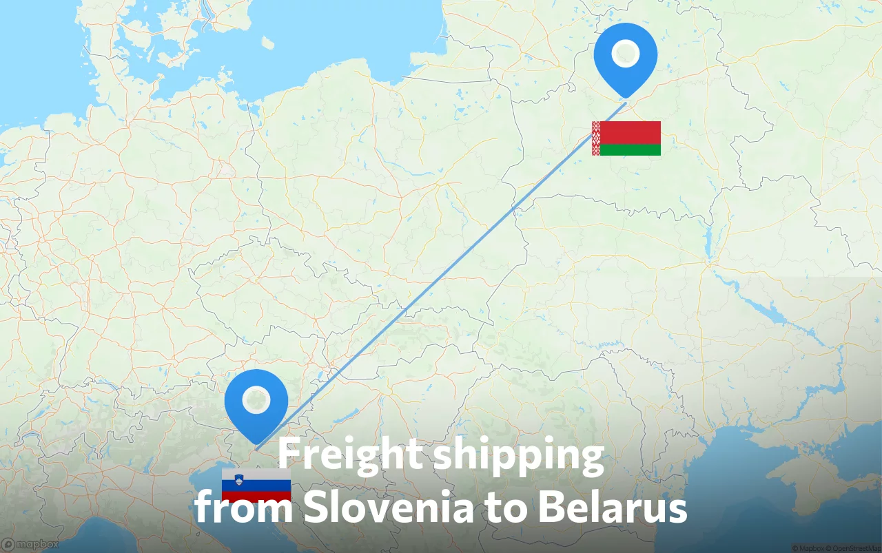 Shipping route from Slovenia to Belarus