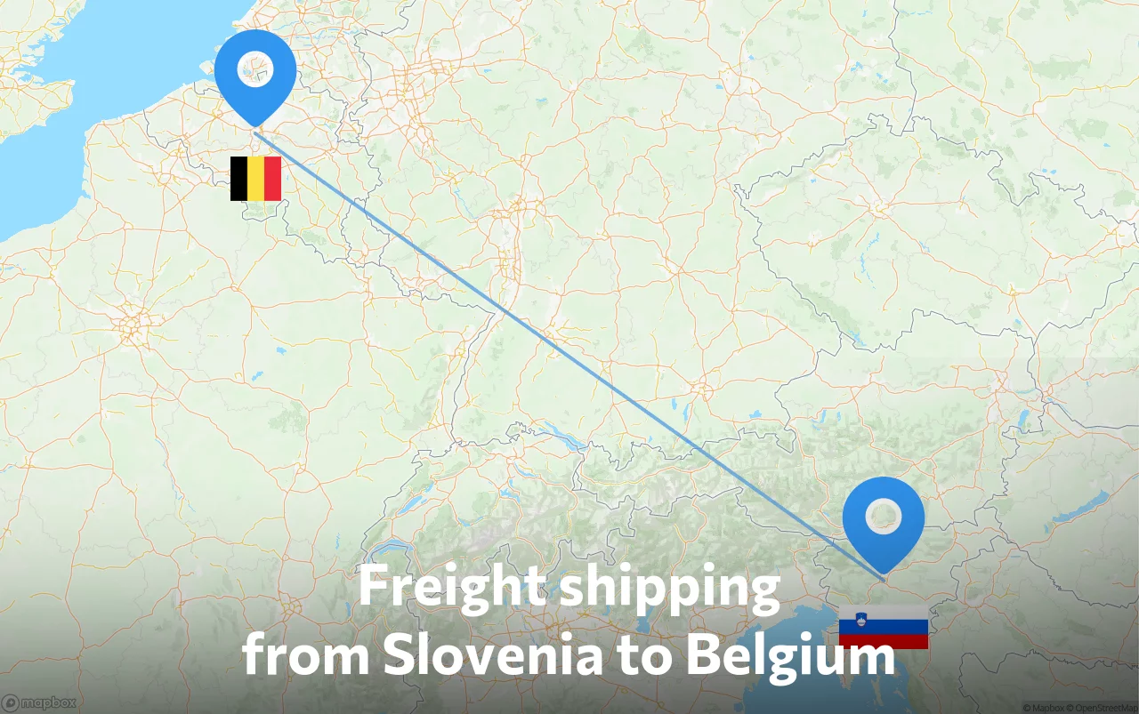 Shipping route from Slovenia to Belgium