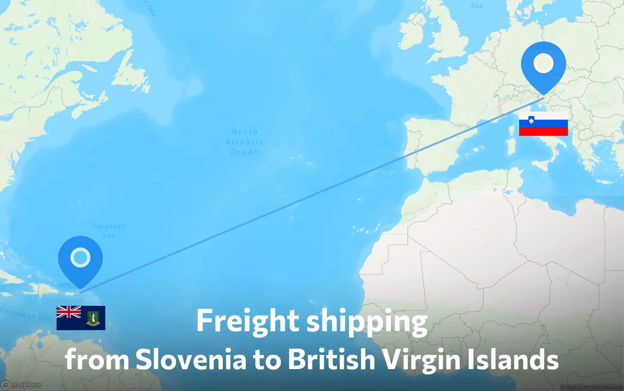 Shipping route from Slovenia to British Virgin Islands