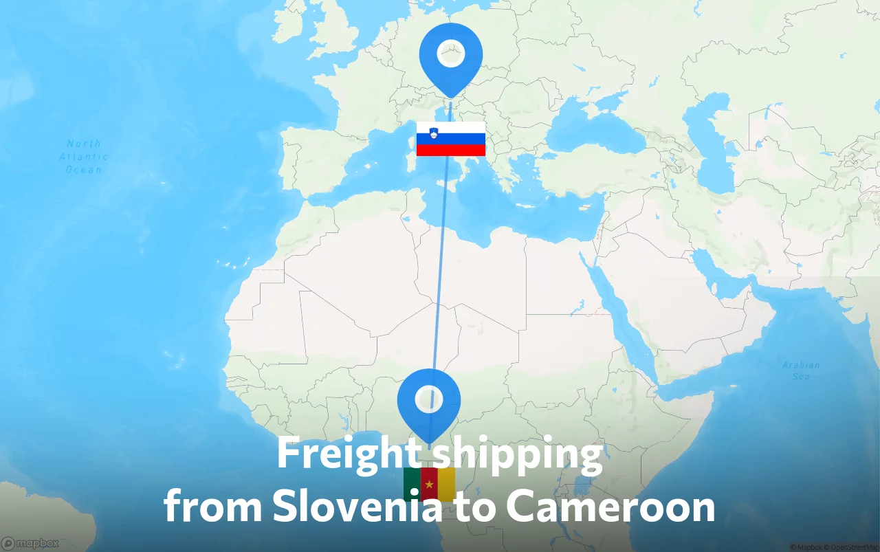 Shipping route from Slovenia to Cameroon
