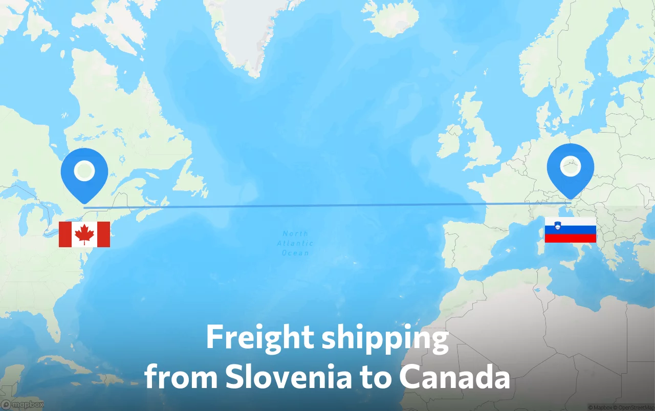 Shipping route from Slovenia to Canada