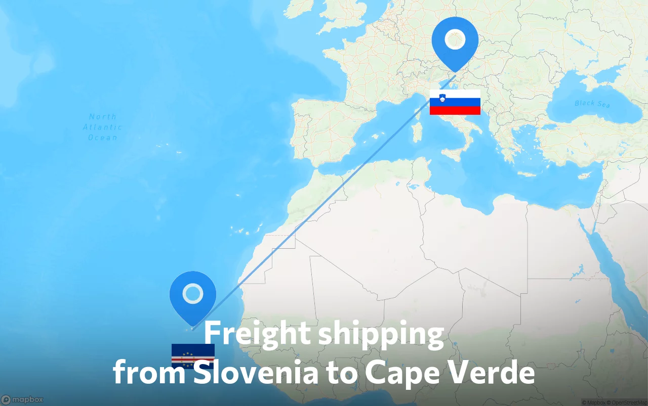 Shipping route from Slovenia to Cape Verde