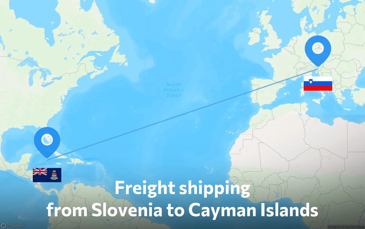 Shipping route from Slovenia to Cayman Islands