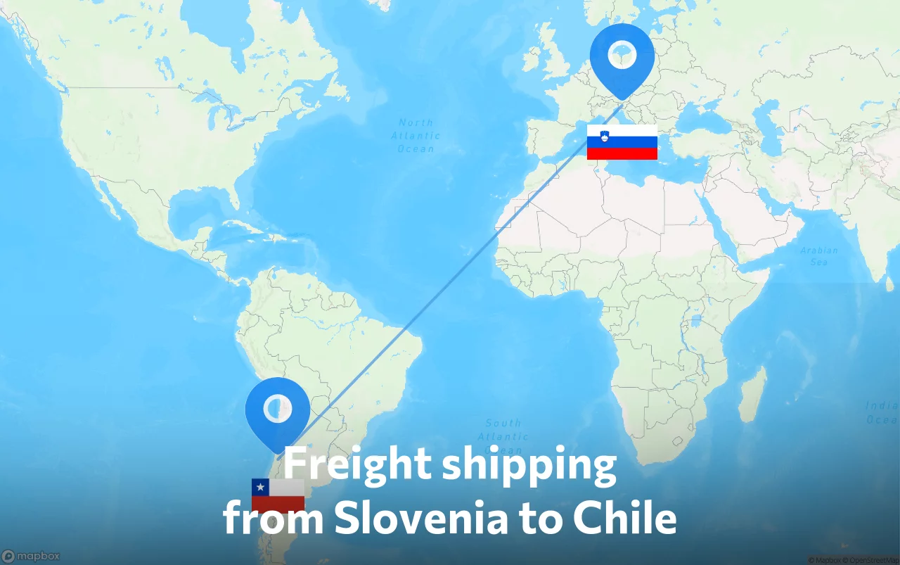 Shipping route from Slovenia to Chile