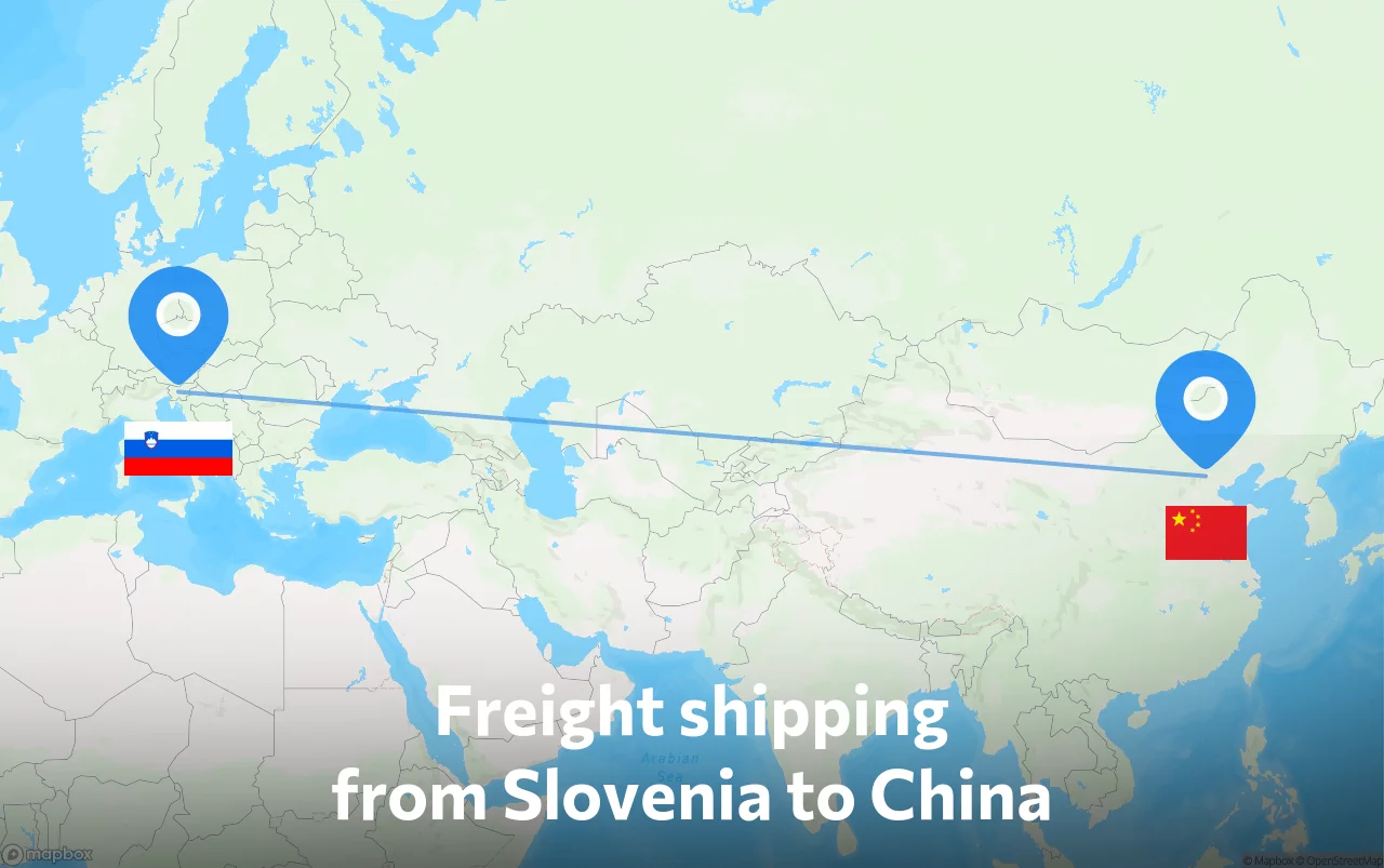 Shipping route from Slovenia to China