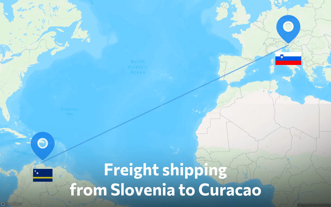Shipping route from Slovenia to Curacao