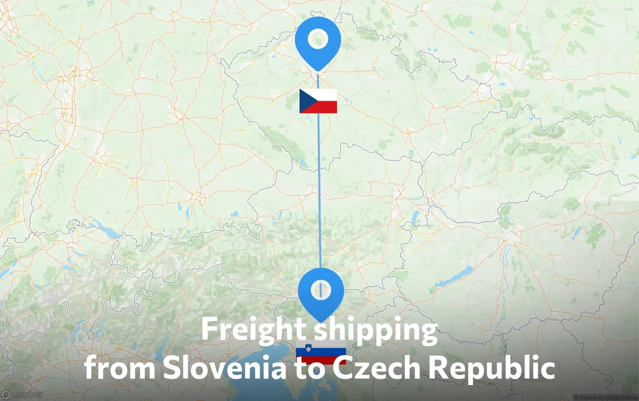 Shipping route from Slovenia to Czech Republic