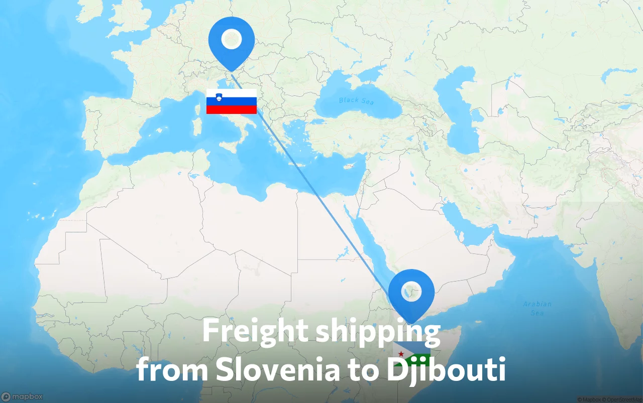 Shipping route from Slovenia to Djibouti