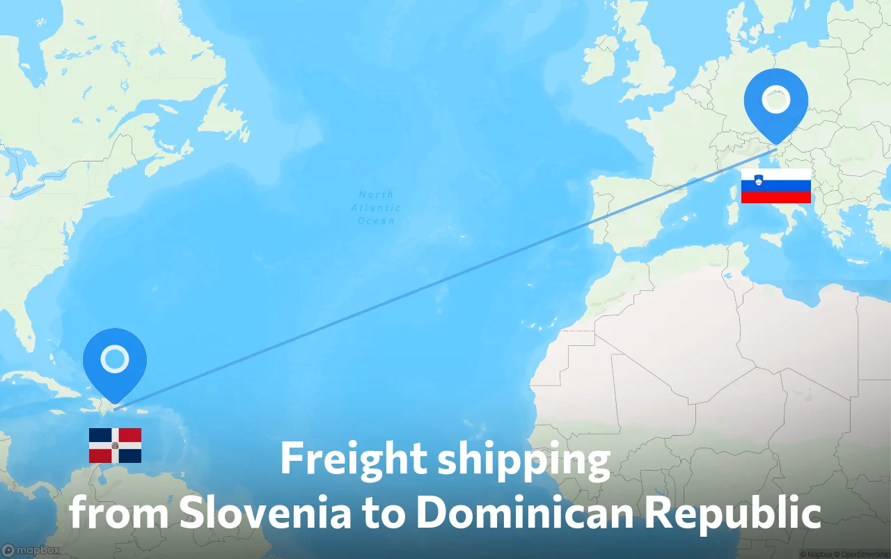 Shipping route from Slovenia to Dominican Republic