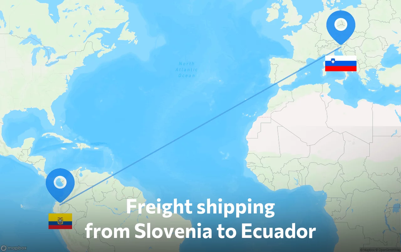 Shipping route from Slovenia to Ecuador