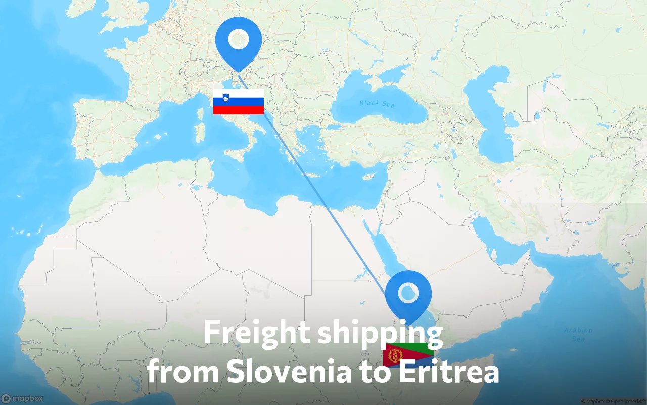 Shipping route from Slovenia to Eritrea
