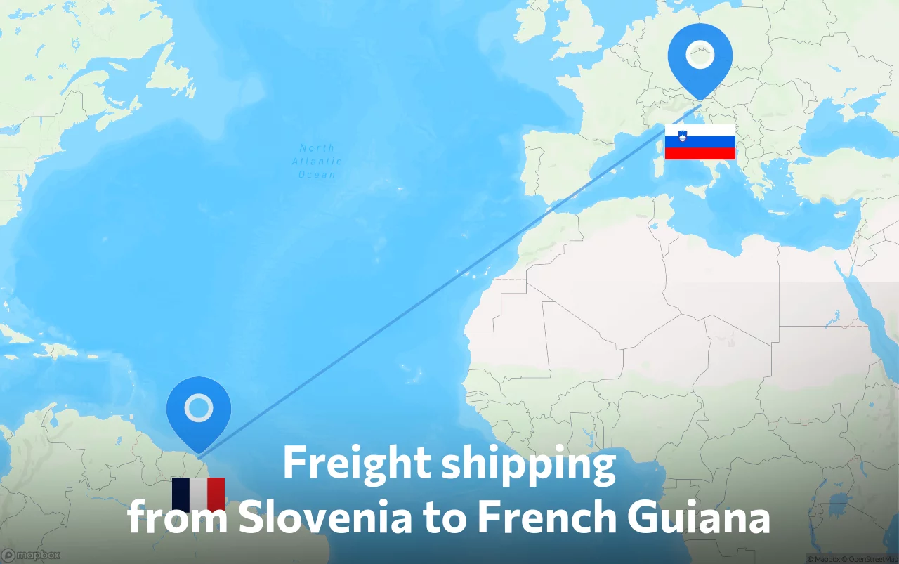 Shipping route from Slovenia to French Guiana