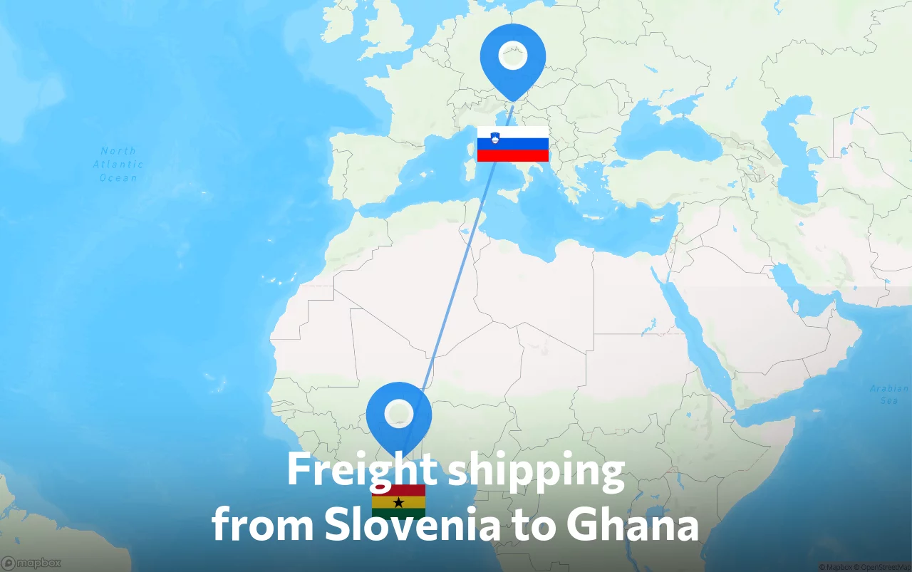 Shipping route from Slovenia to Ghana