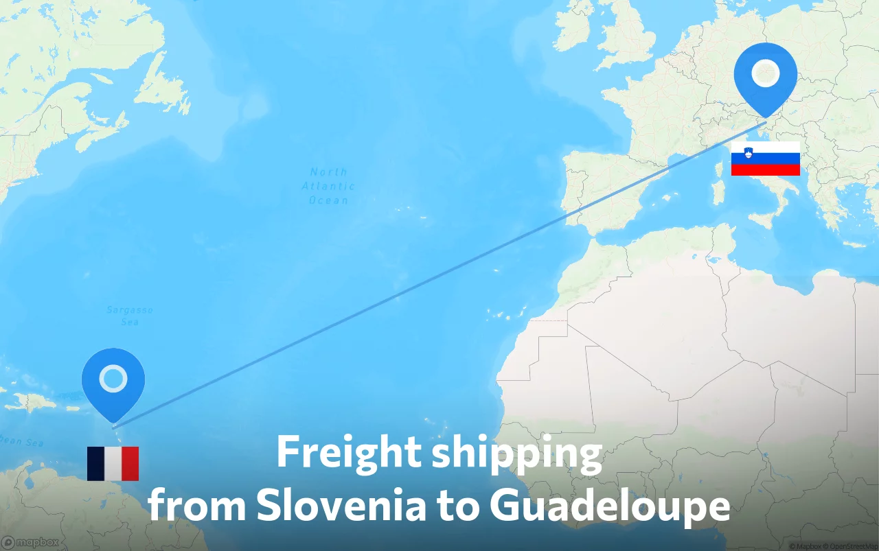 Shipping route from Slovenia to Guadeloupe