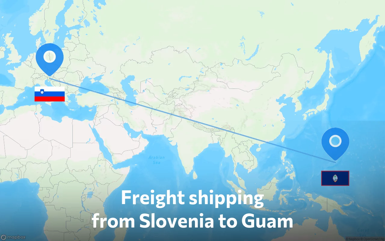 Shipping route from Slovenia to Guam