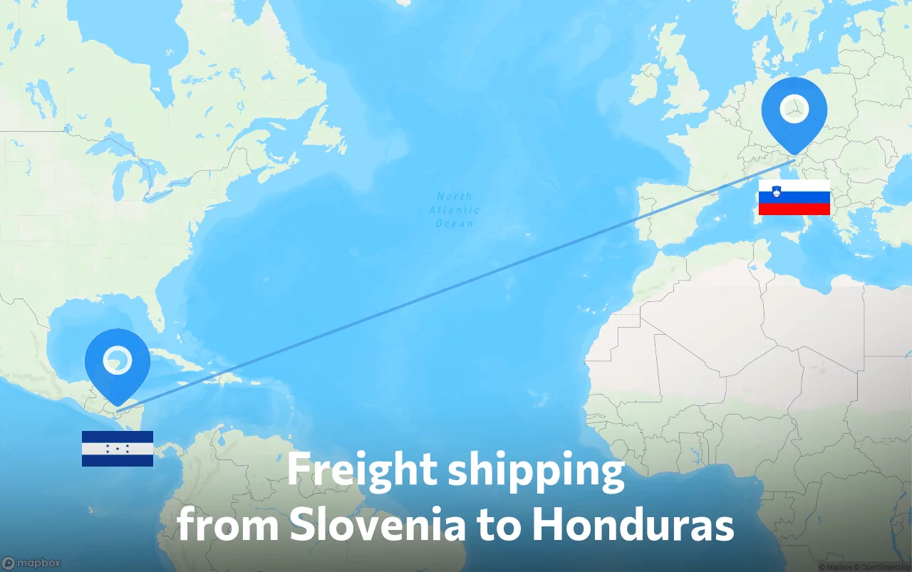 Shipping route from Slovenia to Honduras