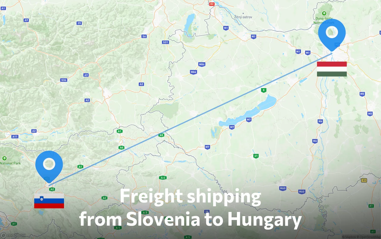 Shipping route from Slovenia to Hungary