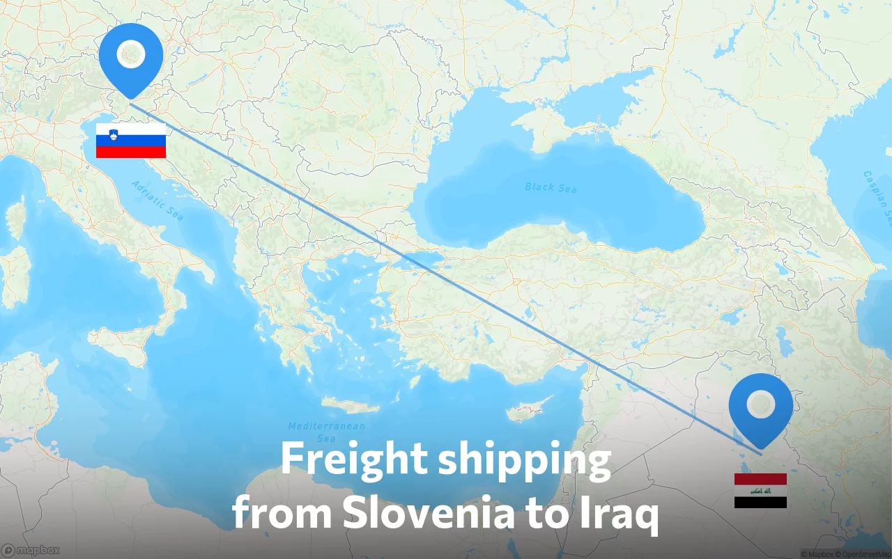 Shipping route from Slovenia to Iraq